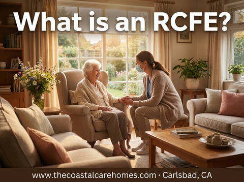 Healthcare provider discussing care options with elderly woman in comfortable home living room setting